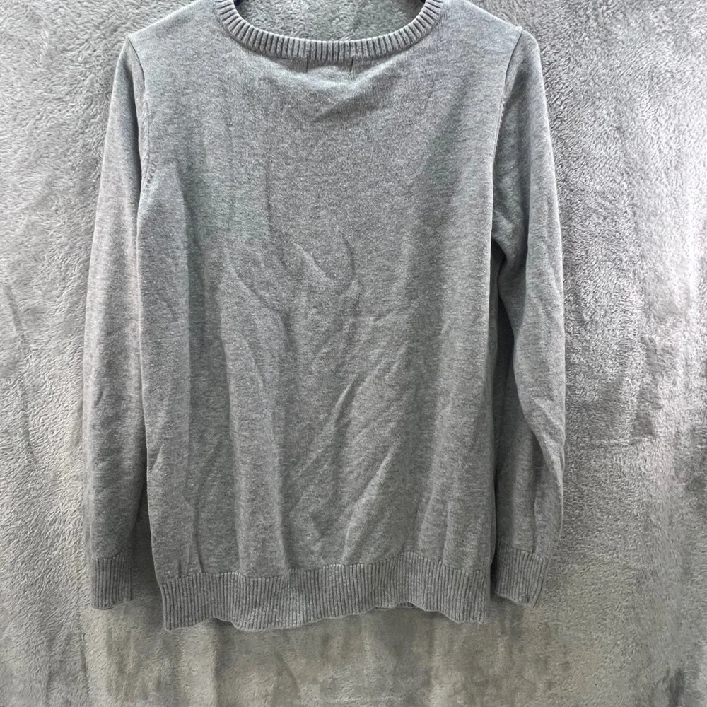 Gray French L Bulldog‎ Graphic Studded Pullover Sweater Punk Pet Frenchie Preppy